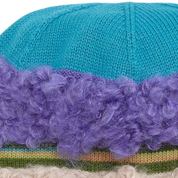 Missoni Italy Fuzzy Striped Knit Hat Cap Wool Stripe M Multicolor main image 6